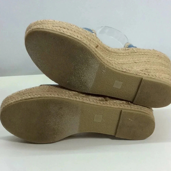 Matisse Blue Denim Wedge Platform Espadrilles - Picture 7 of 11